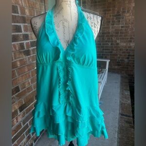 Cocopear Women's Turquoise Halter Swim Dress 3XL NWT